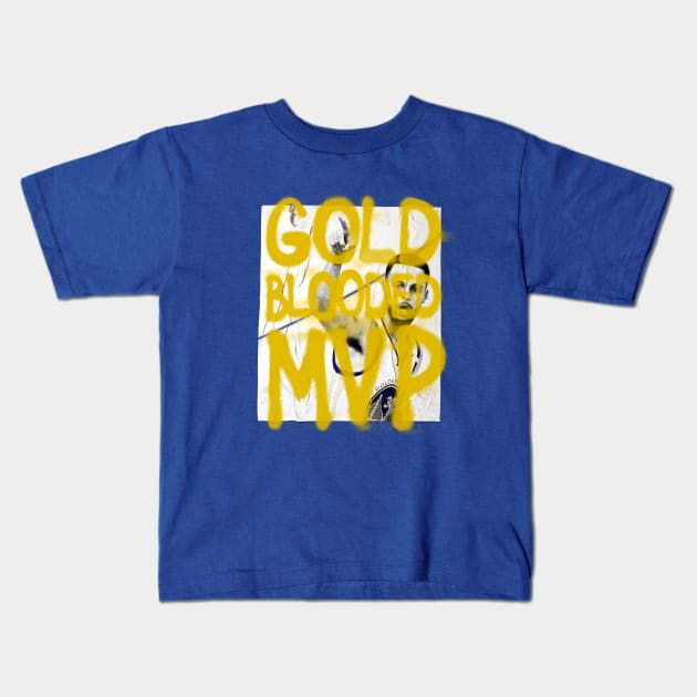 Steph Curry Gold Blooded MVP! Kids T-Shirt by Aefe